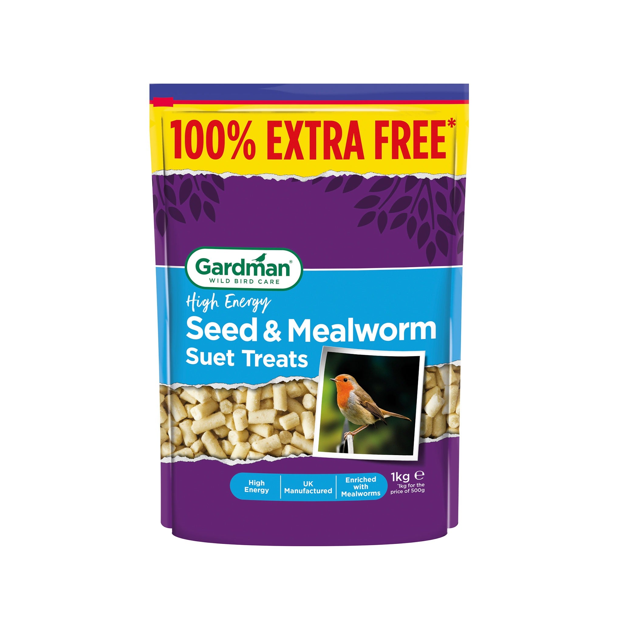 Gardman Seed & Mealworm Suet Treats 2kg