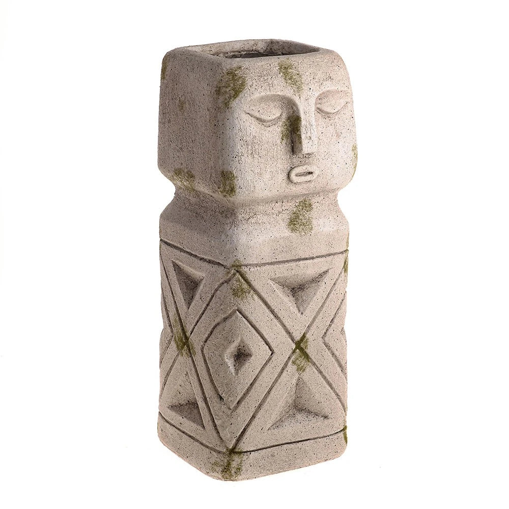 Aztec Pillar Planter 17cm x 17cm x 42cm