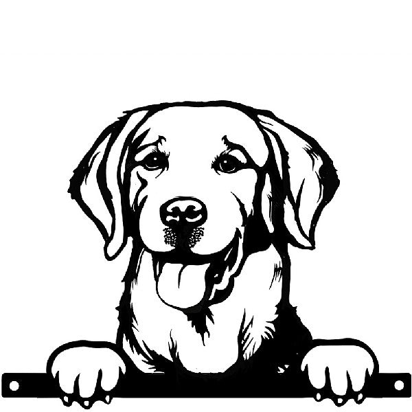 No.PF1013 Metal Labrador Retriever Peeking Dog Silhouette