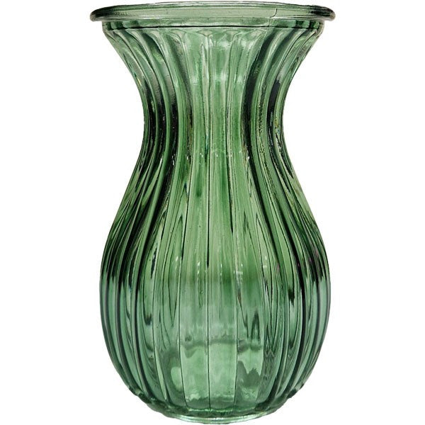 Harper Fluted Flare Top Vase H14cm Green