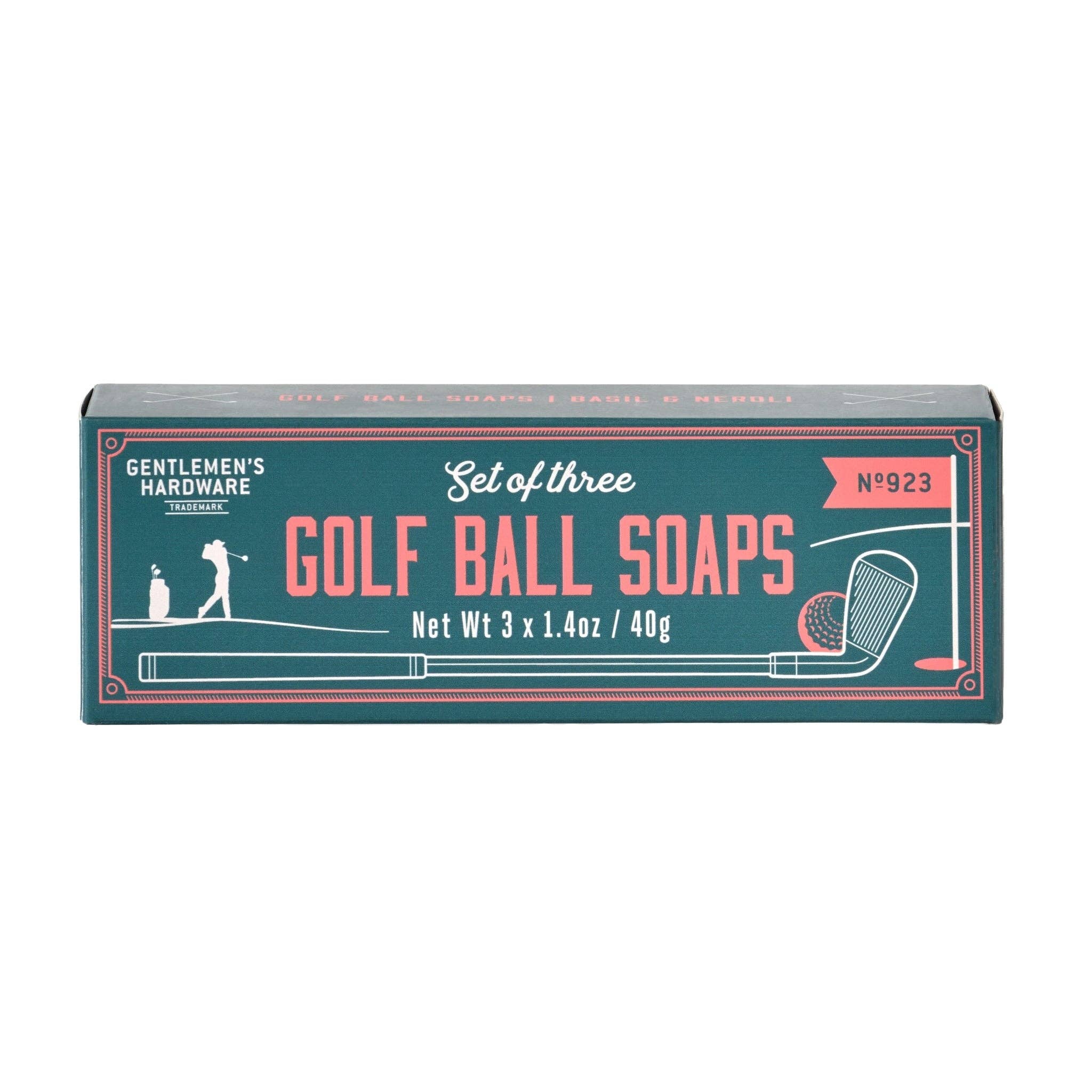 Golf Ball Soaps set of 3, Basil and Neroli