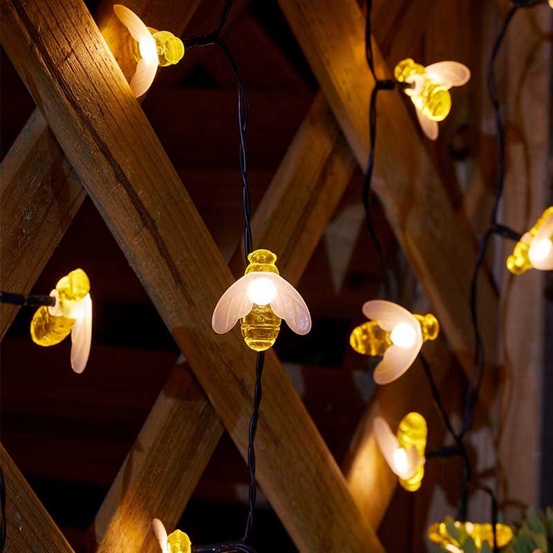 Buzzy Bee String Lights - Set of 50 - planter for indoor and outdoor use