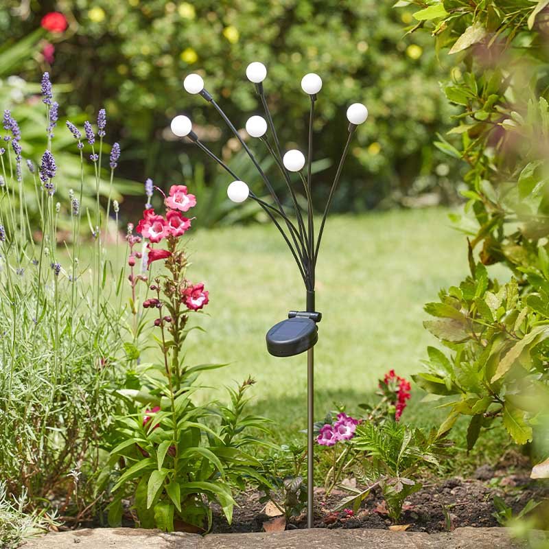 8-Stem GloGlobes Cool White, Stake Light