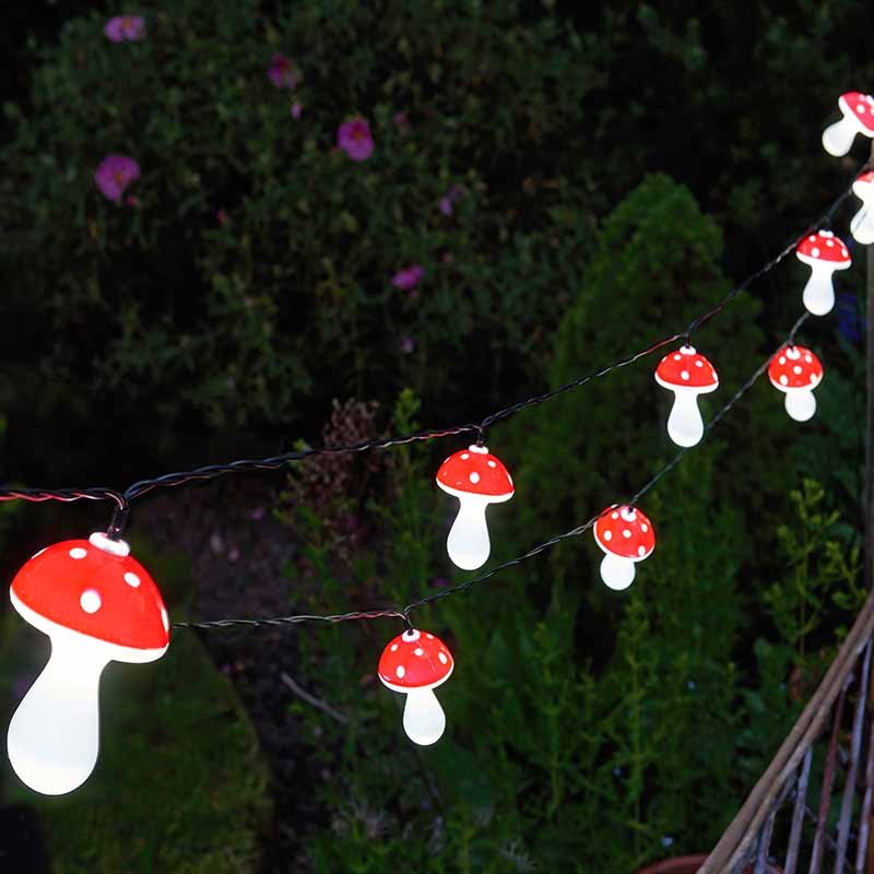 Shrooms String Lights - Set of 10 - planter for indoor and outdoor use