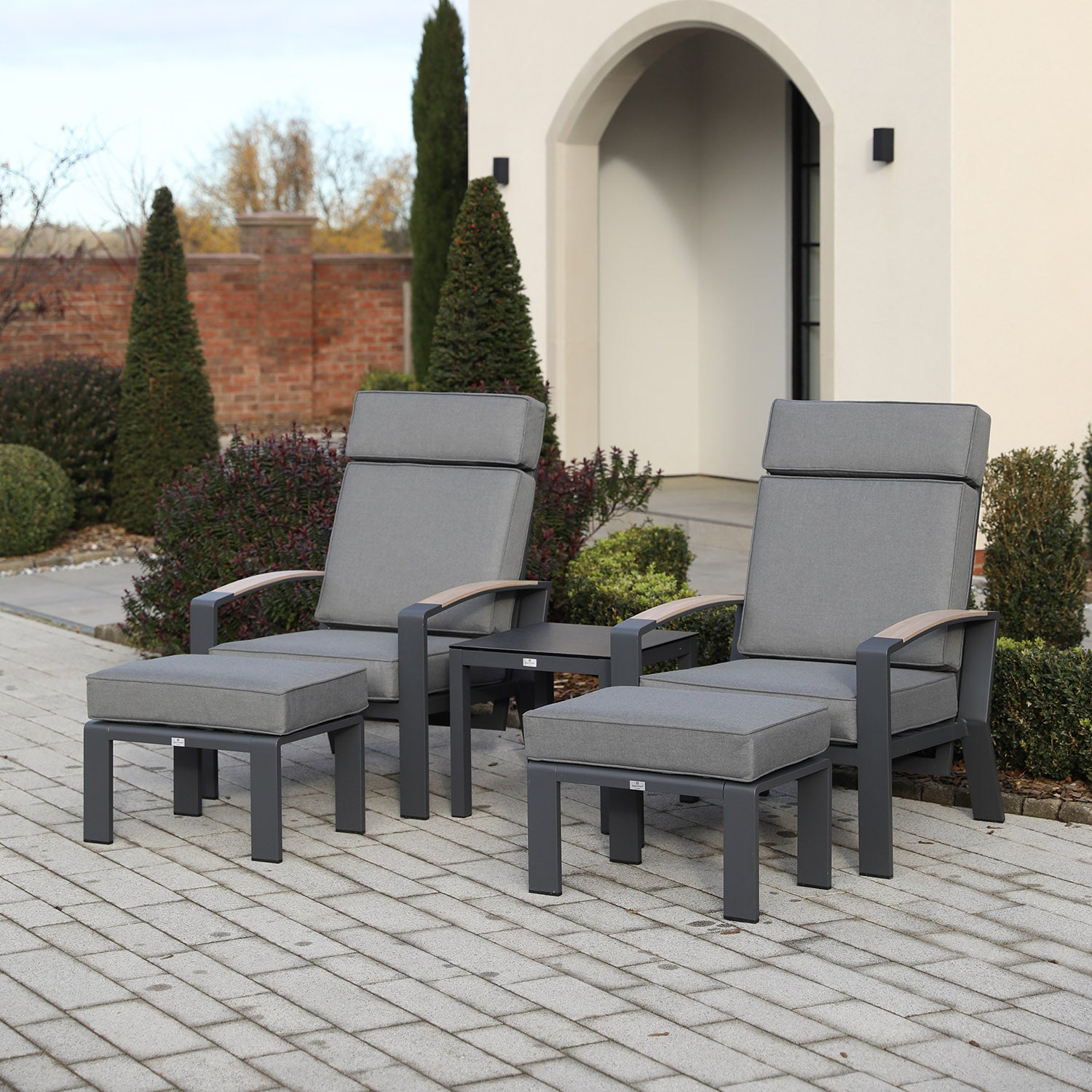 Atlanta Dual Recliner Set with Footrests