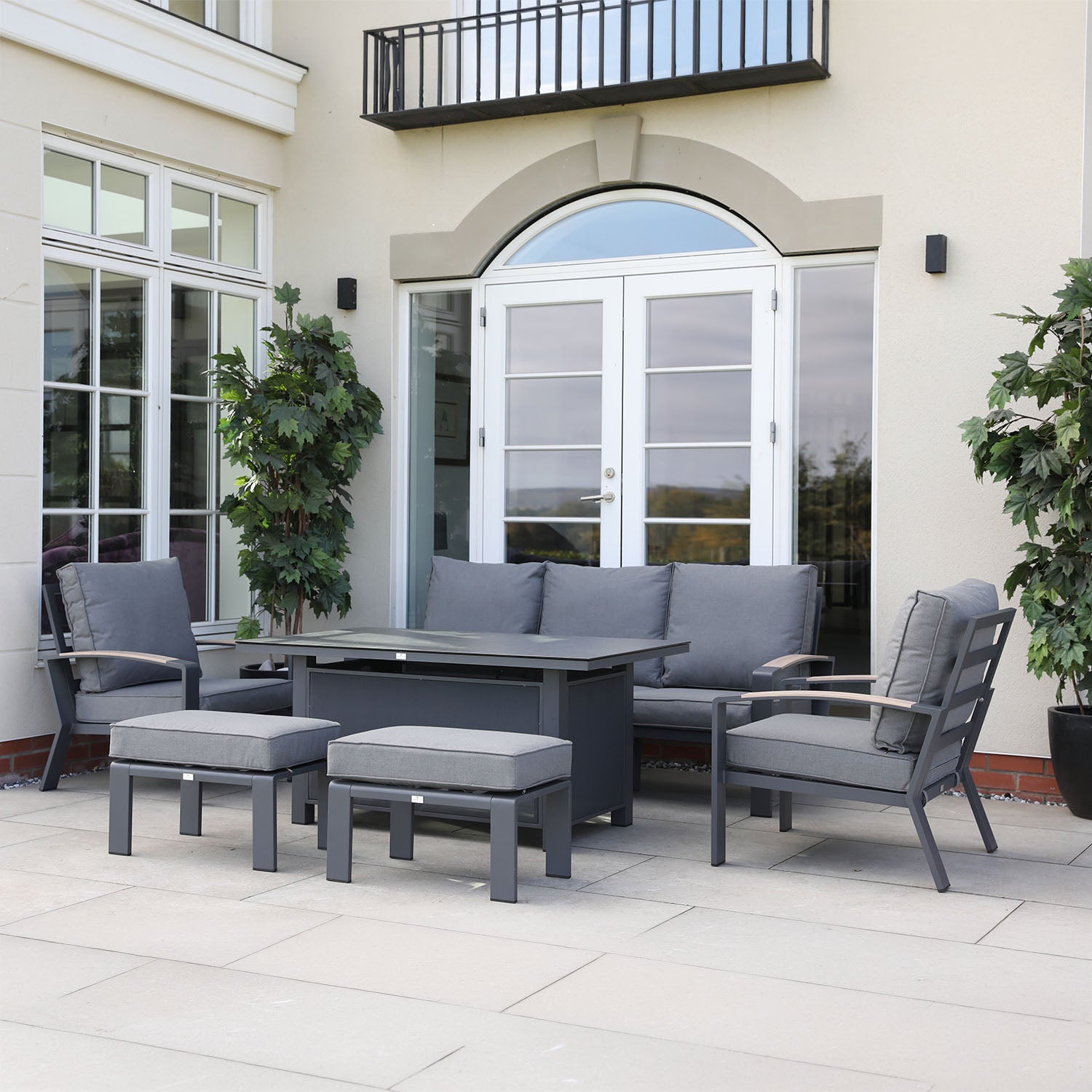 Atlanta Lounge Dining Set with 145x85cm Rectangular Lounge Dining Table