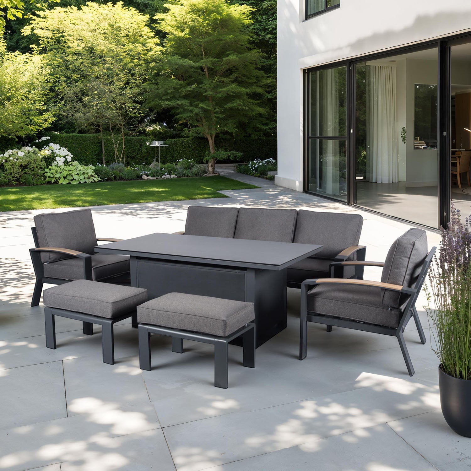 Atlanta Lounge Dining Set with 145x85cm Rectangular Lounge Dining Table