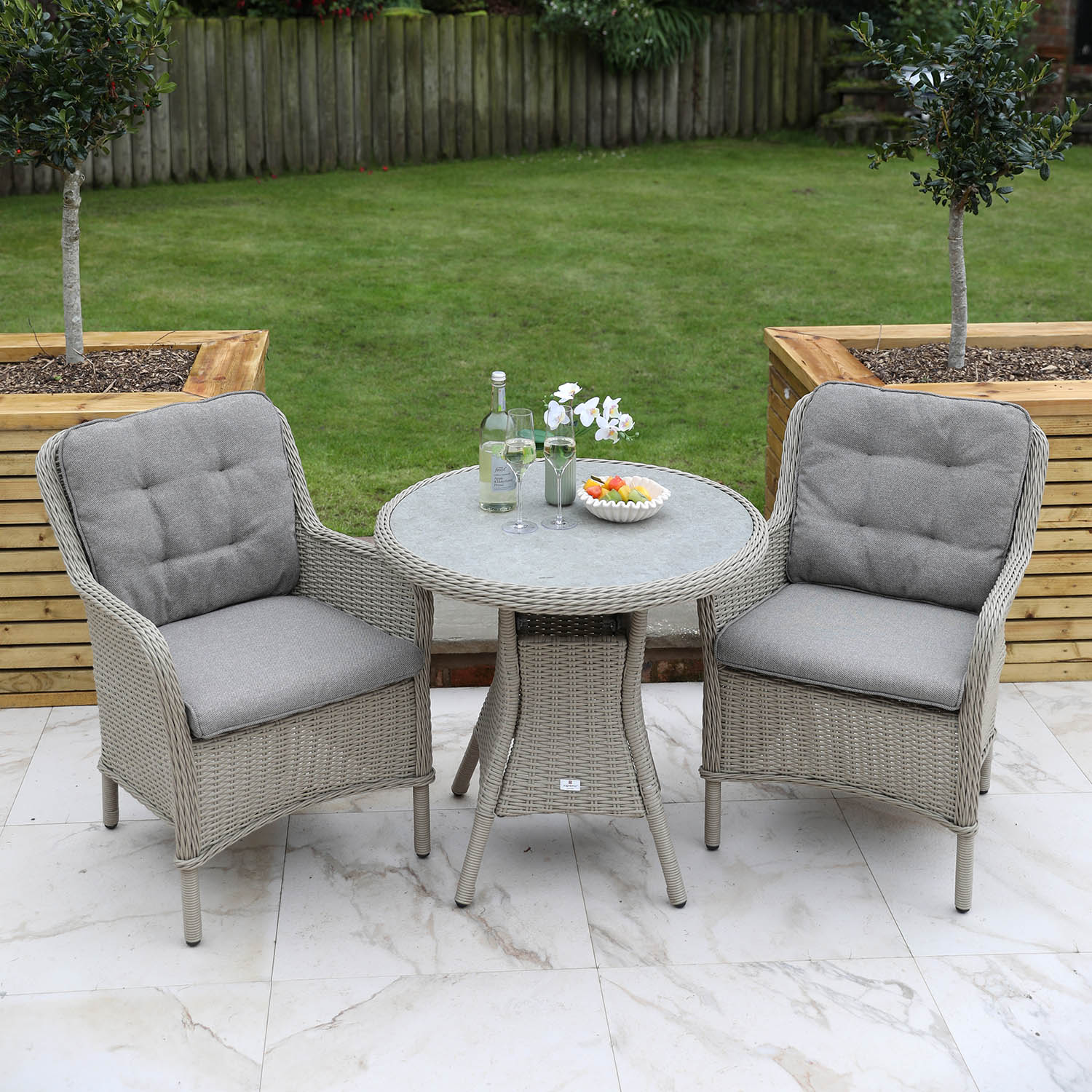 Cassano 2 Seat 80cm Round Bistro Set