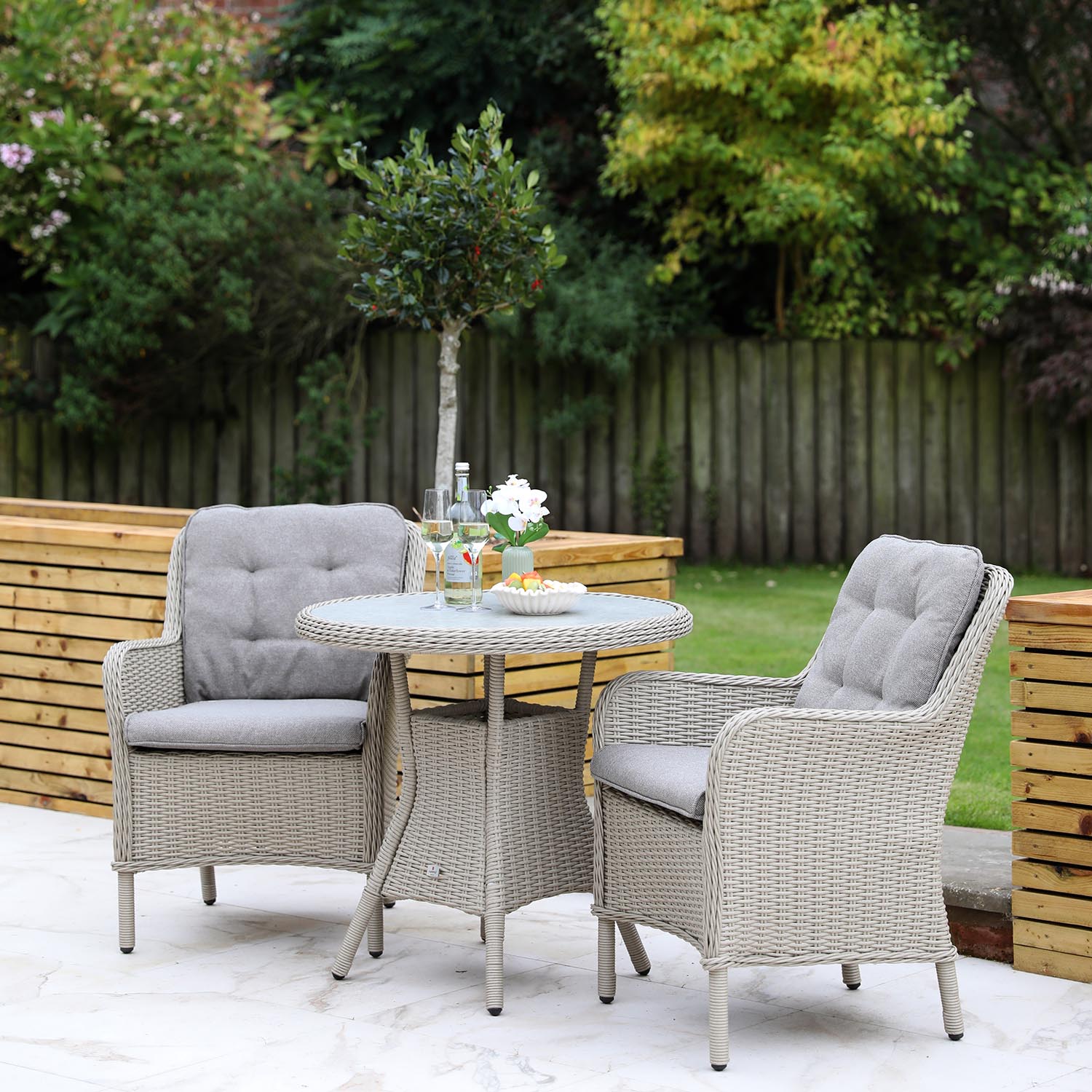 Cassano 2 Seat 80cm Round Bistro Set