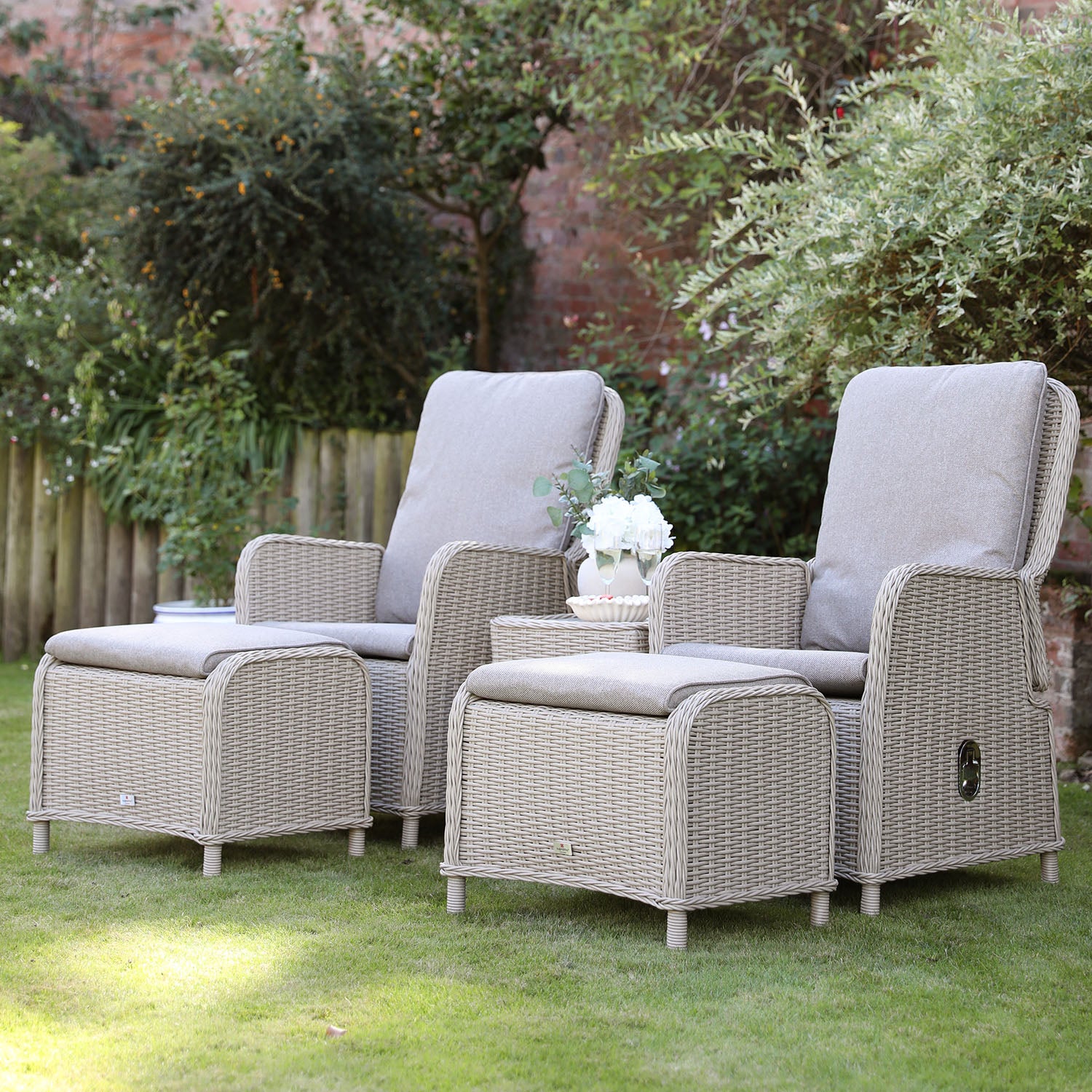 Cassano Dual Recliner Set with Footrests