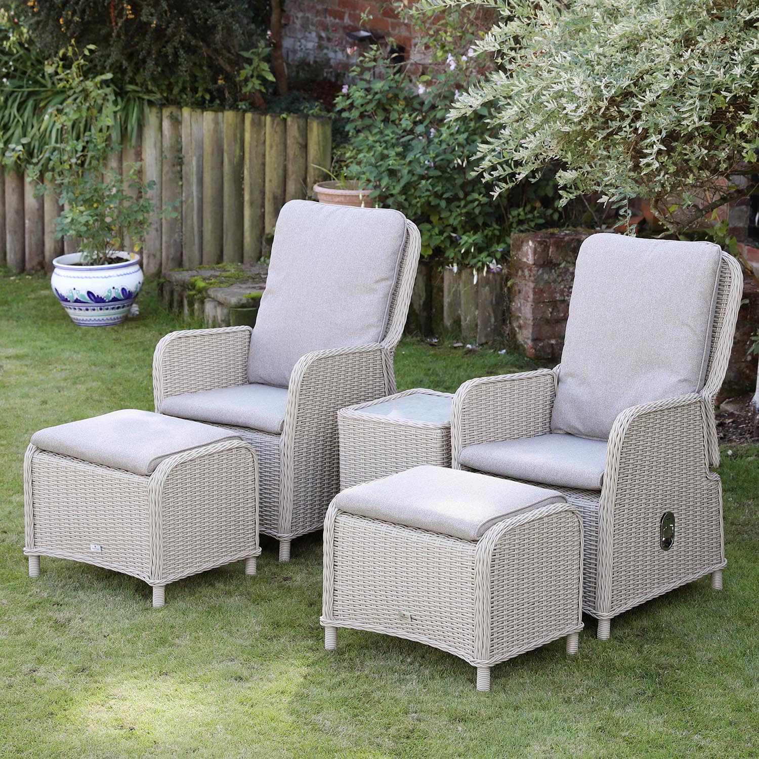 Cassano Dual Recliner Set with Footrests
