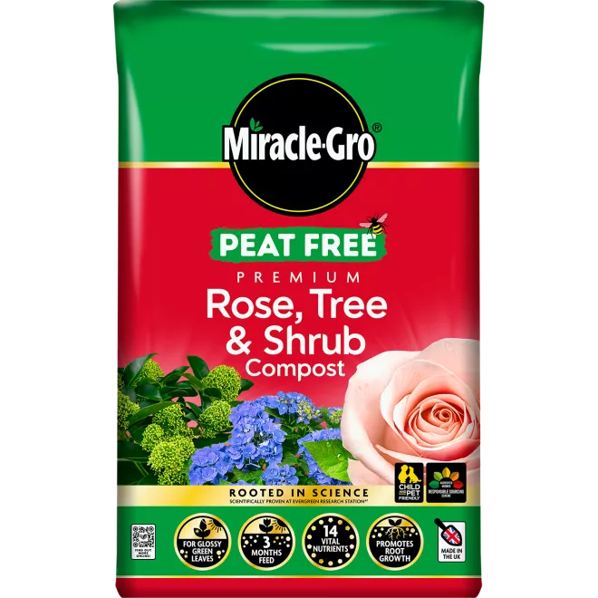 Miracle-Gro Peat Free Rose, Tree & Shrub Compost 40L