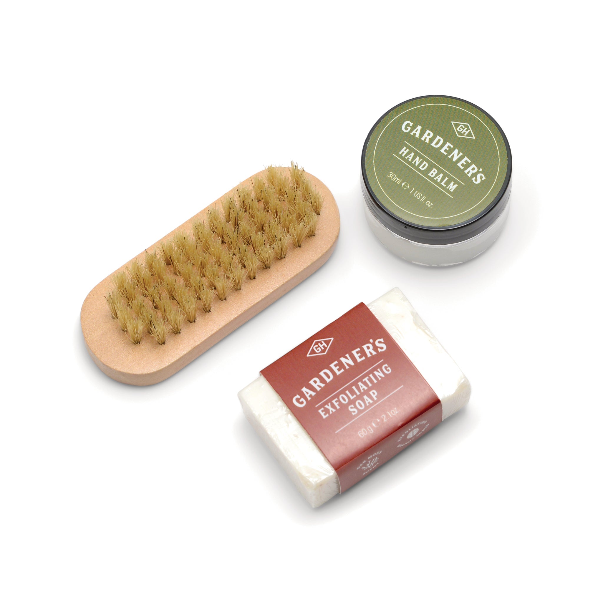 Gardener's Handcare Kit tin with nail brush, hand soap and hand balm