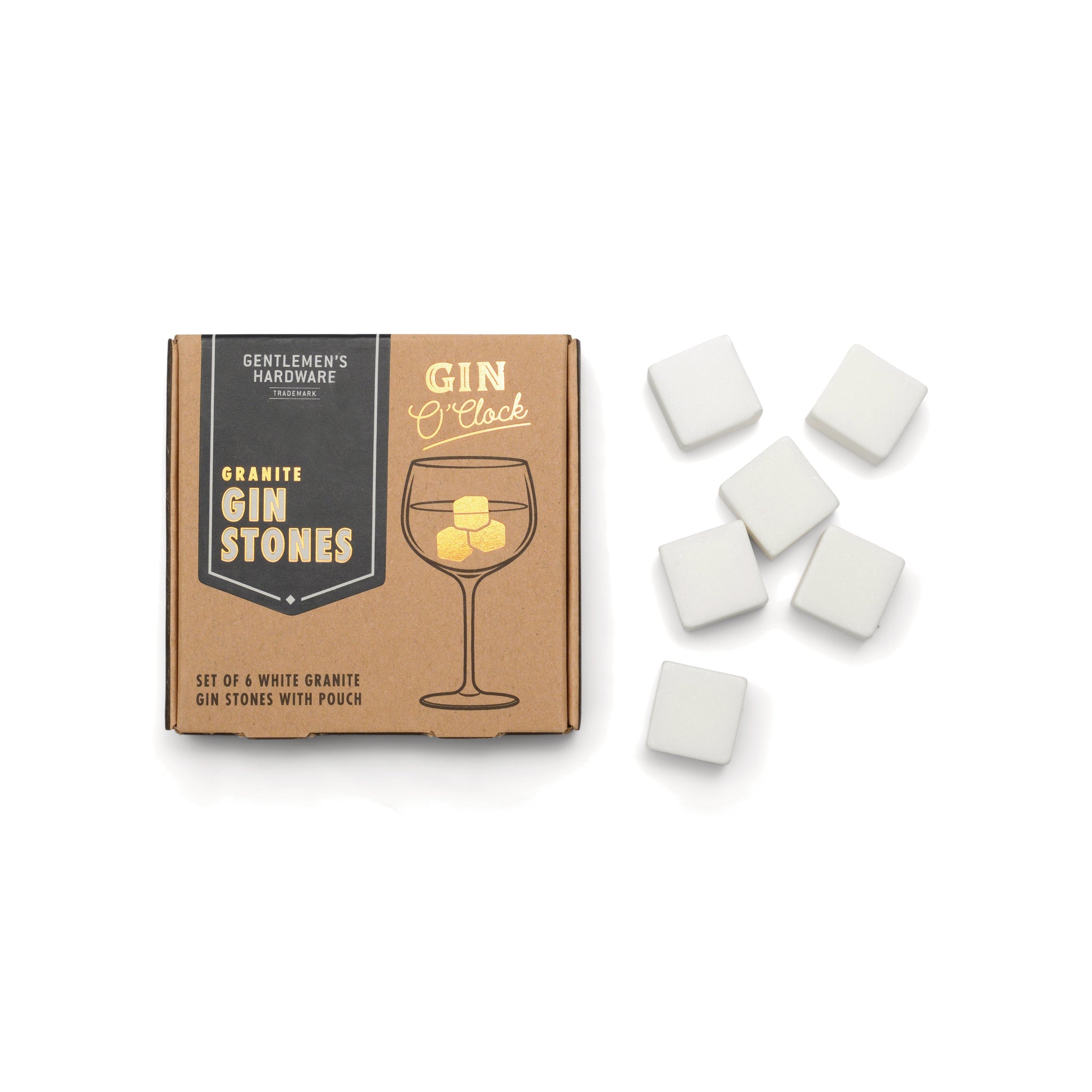 Gin Stones box with six granite chilling cubes