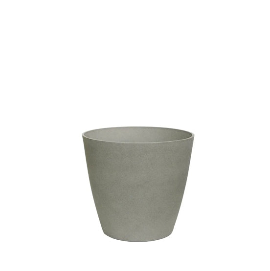 Hortus Lite - Aged Effect Plastic Planter - Cement Grey - Dia 28 x Height 25.5cm Dia28 - concrete planter for indoor and outdoor use