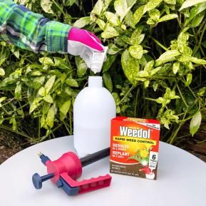 Weedol Rapid Weed Control Concentrate Tubes in use