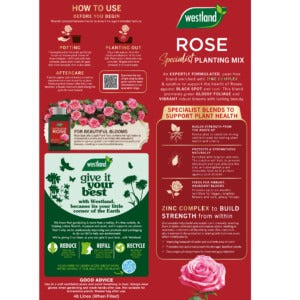 Westland Rose Specialist Planting Mix packaging detail