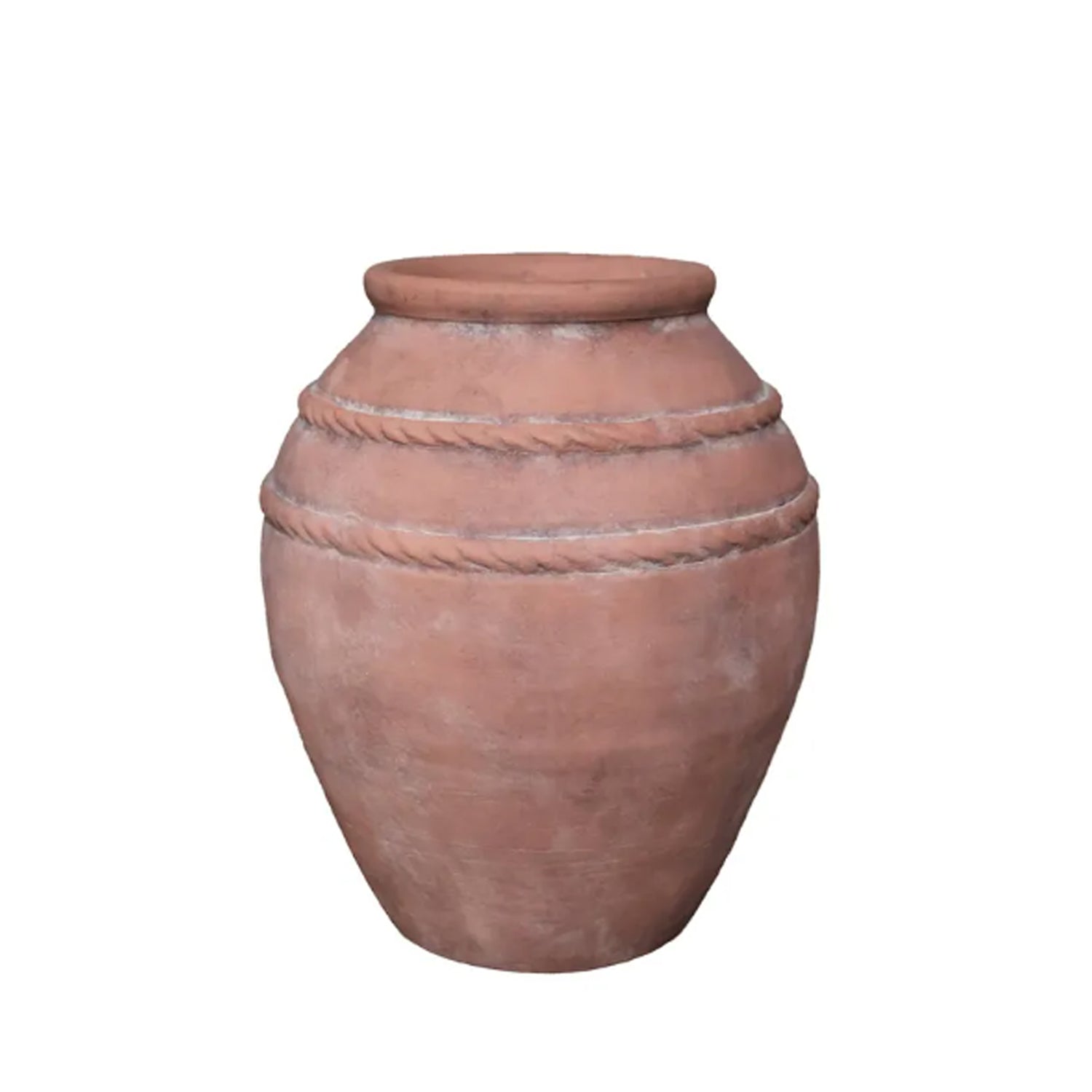 Antique Terracotta Rope Pot - H31.5 x Dia26.5cm H31.5xDia26.5cm - terracotta garden pot for indoor and outdoor use