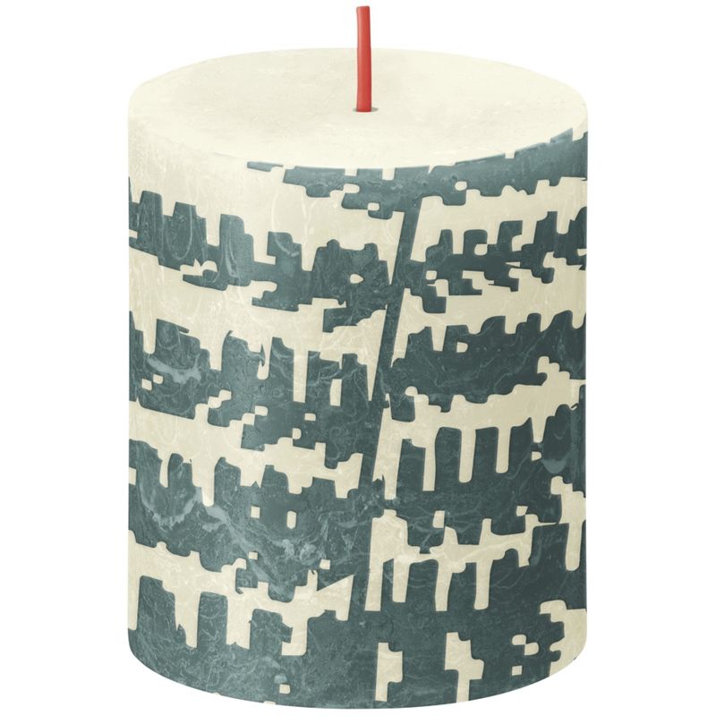 Bolsius Rustic Silhouette Candle 80x68 Soft Pearl Fern