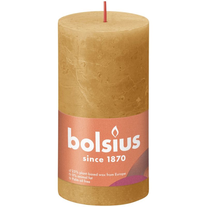 Bolsius Rustic Shine Pillar Candle 130x68 Honeycomb