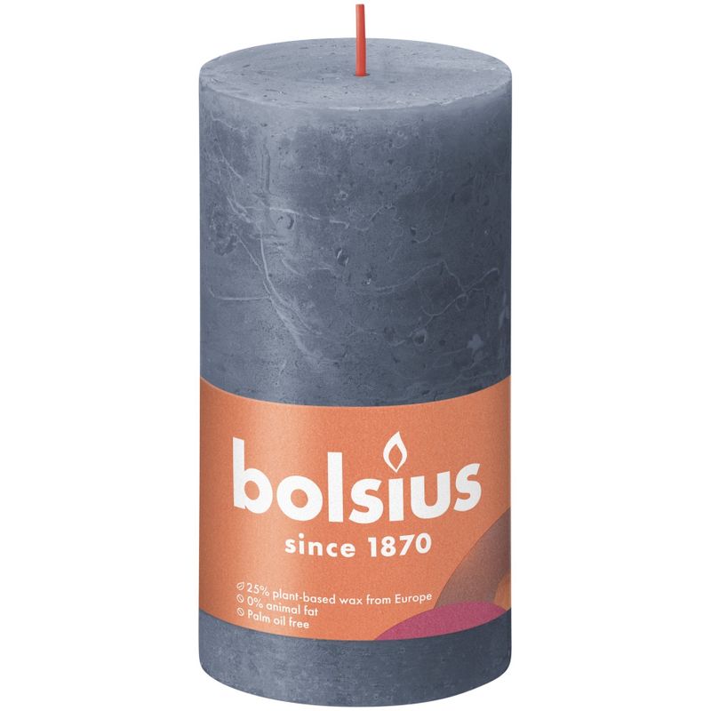 Bolsius Rustic Shine Pillar Candle 130x68 Twilight Blue