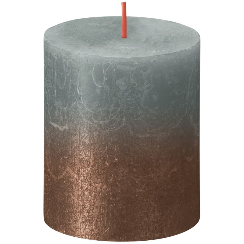 Bolsius Rustic Metallic Candle 80x68 Faded Eucalyptus Green Copper