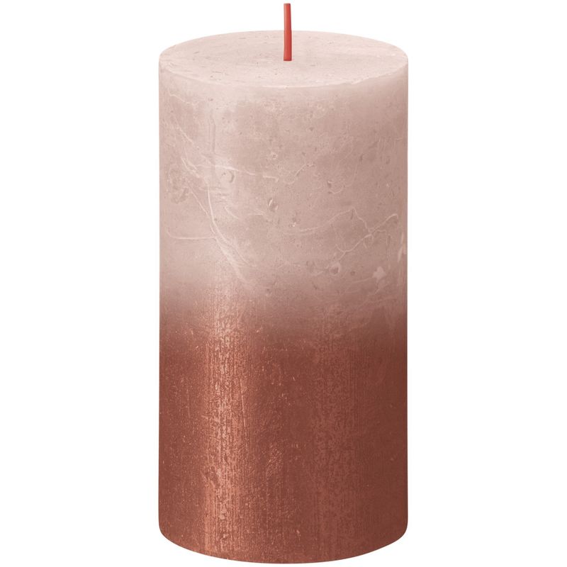 Bolsius Rustic Metallic Candle 130x68 Faded Misty Pink Amber