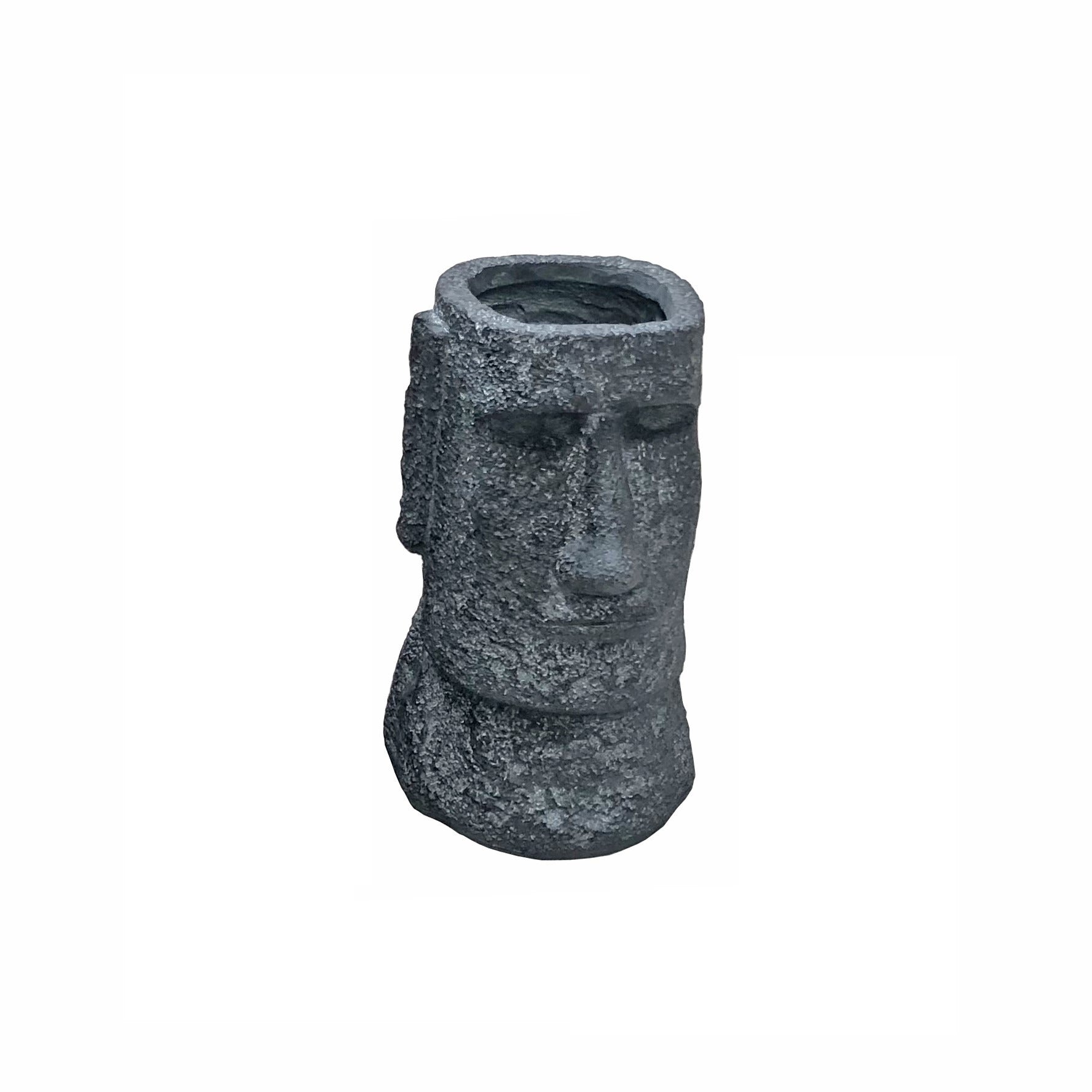 Hortus Moai Planter Small Grey - fibreglass stone-effect planter for indoor and outdoor use