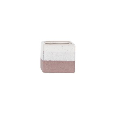 Hortus Bordeaux Stoneware Cube - Pink - W10.5 x H9.5cm