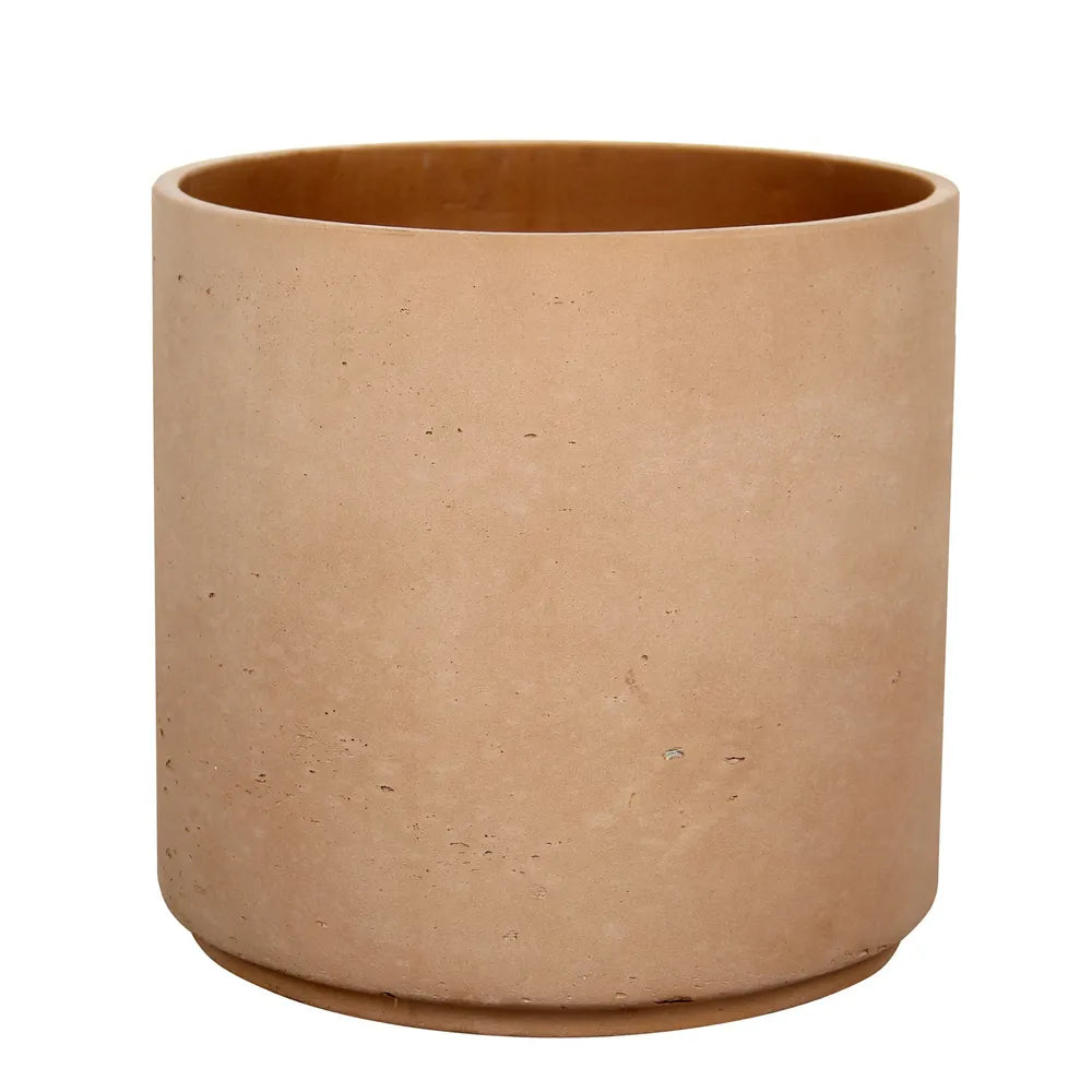 Hortus Classic Corsica Cylinder H31x32cm - fibreglass stone-effect cylinder planter for indoor and outdoor use