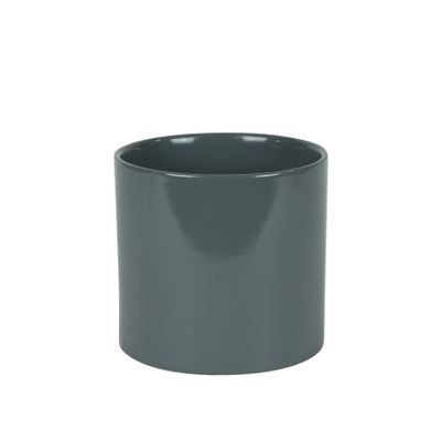 Hortus Sofia Ceramic Pot - Glossy Grey - Dia13.5 x H13cm