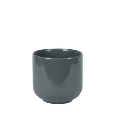 Hortus Havana Ceramic Pot - Glossy Grey - Dia16.5 x H15cm