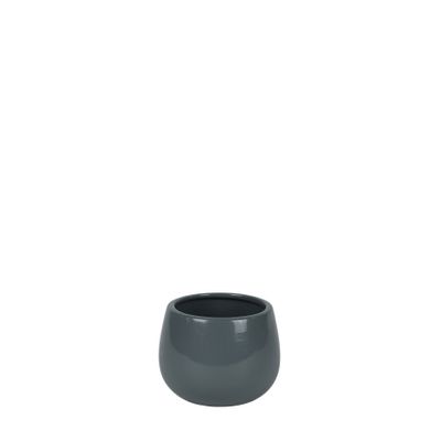Hortus London Ceramic Pot - Glossy Grey - Dia8.5 x H8cm