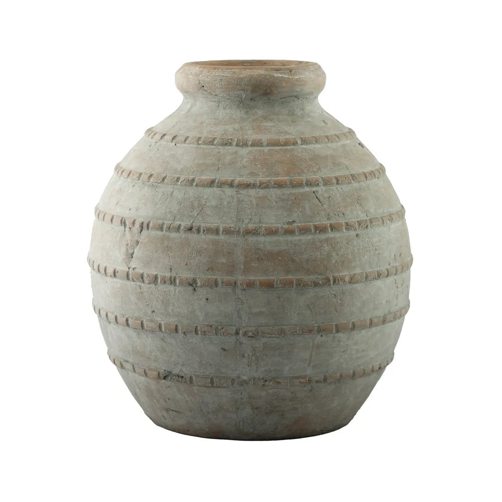Hortus Gold Coast Squat Vase - Washed Terracotta - Dia33 x H35cm