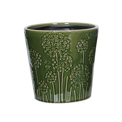 Hortus Lithgow Seed Head Pot - Green - Dia14.5 x H13.5cm