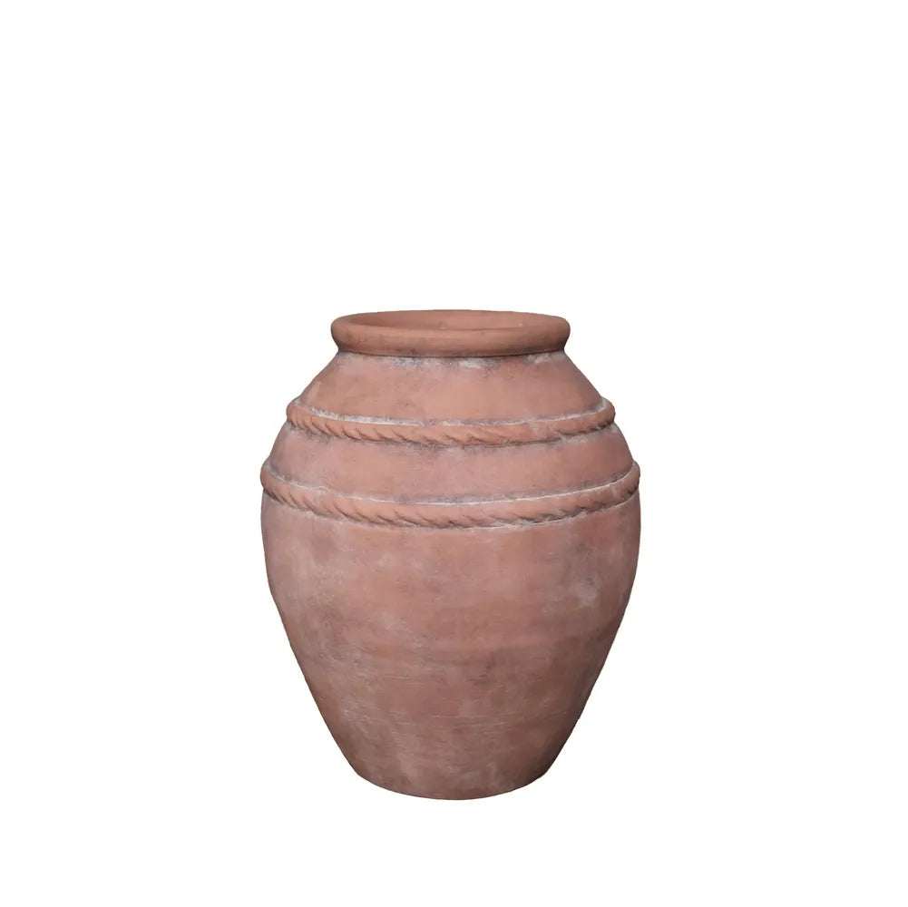 Antique Terracotta Rope Pot - H26.2 x Dia21cm H26.2xDia21cm - terracotta garden pot for indoor and outdoor use