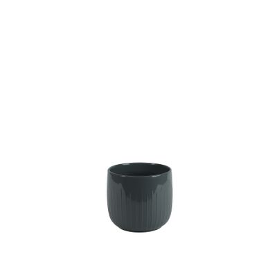 Hortus Riga Ceramic Pot - Glossy Grey
