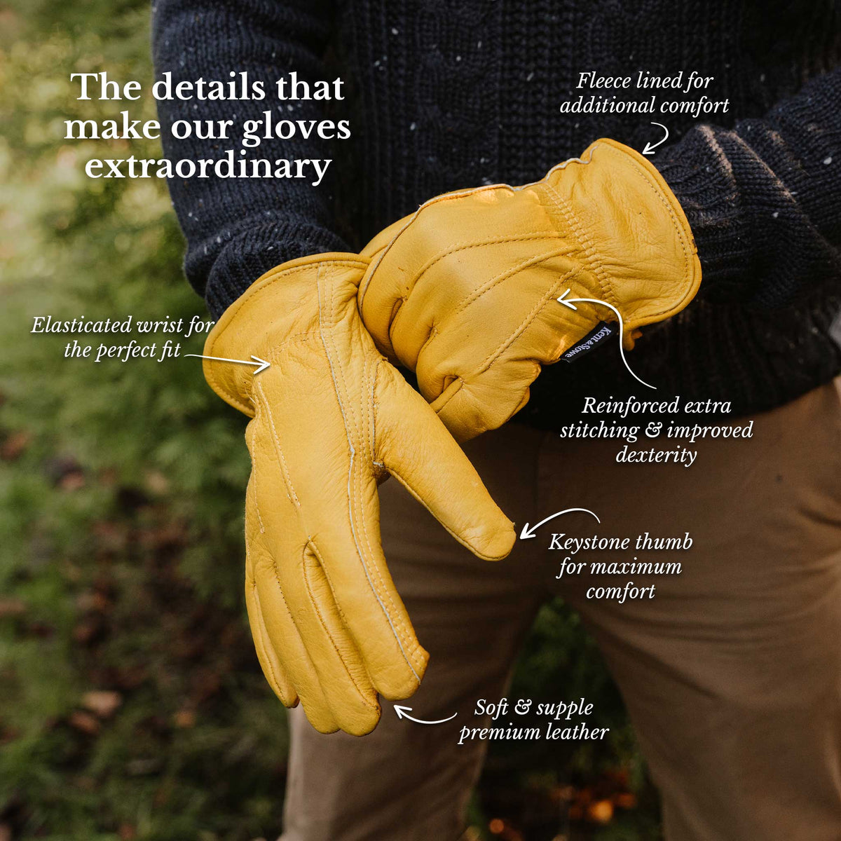 Kent & Stowe Luxury Leather Gloves detail