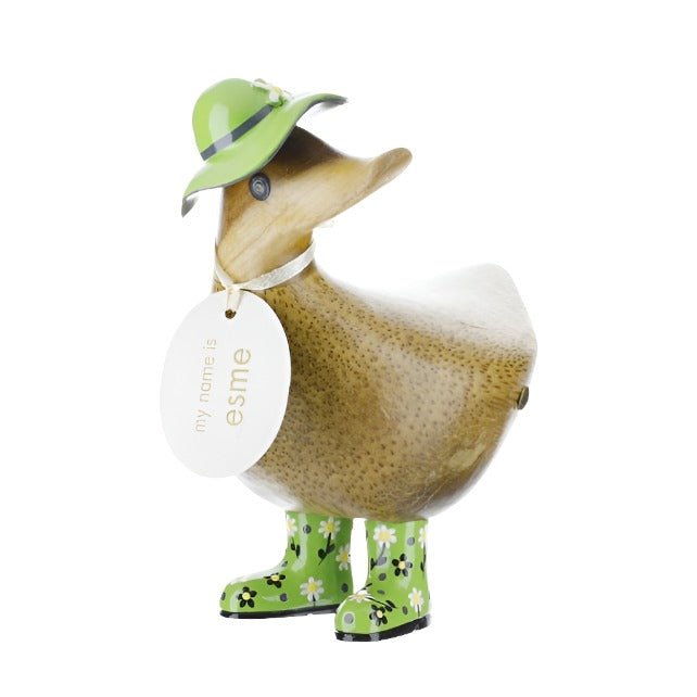 Floral Hat and Boots Ducky Green 1