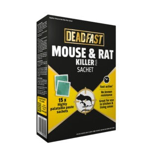 Deadfast Mouse and Rat Killer Plus 15 Paste Sachets
