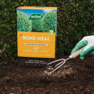 Westland Bone Meal being put into soil