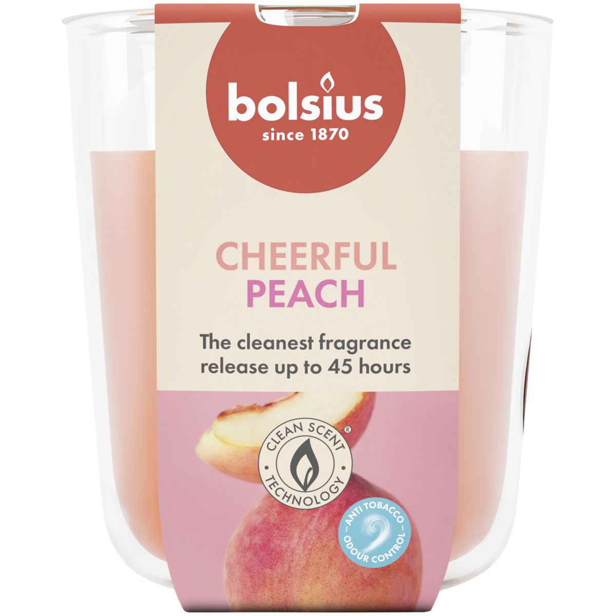 Bolsius True Scents Peach Small Candle Glass