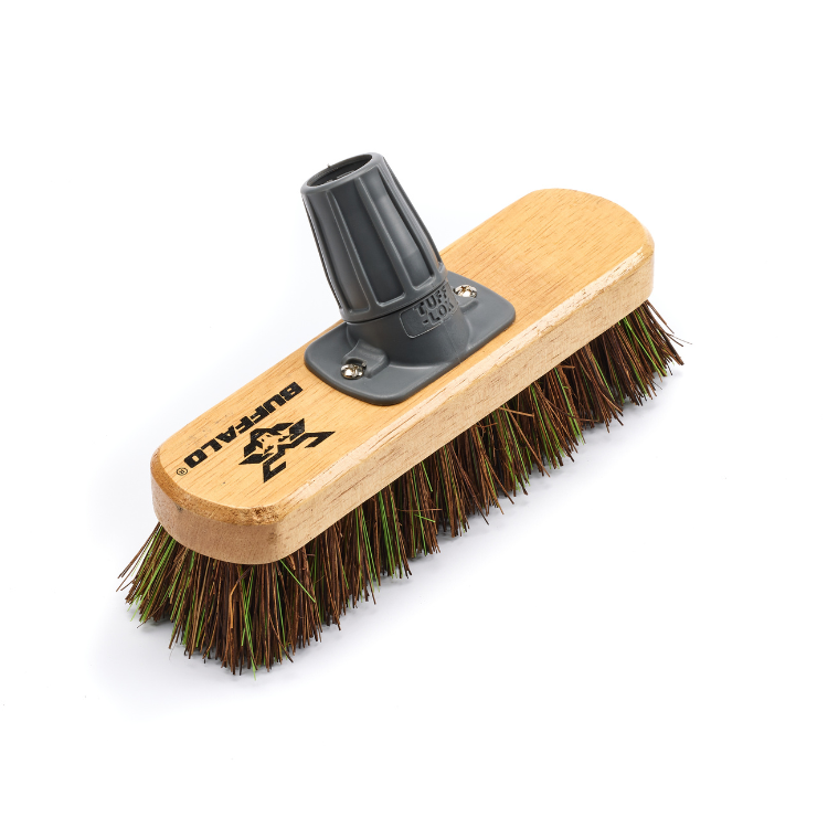 Buffalo 9 inch Bassine Mix Deck Scrub Broom Head with Tuff-Lok bracket