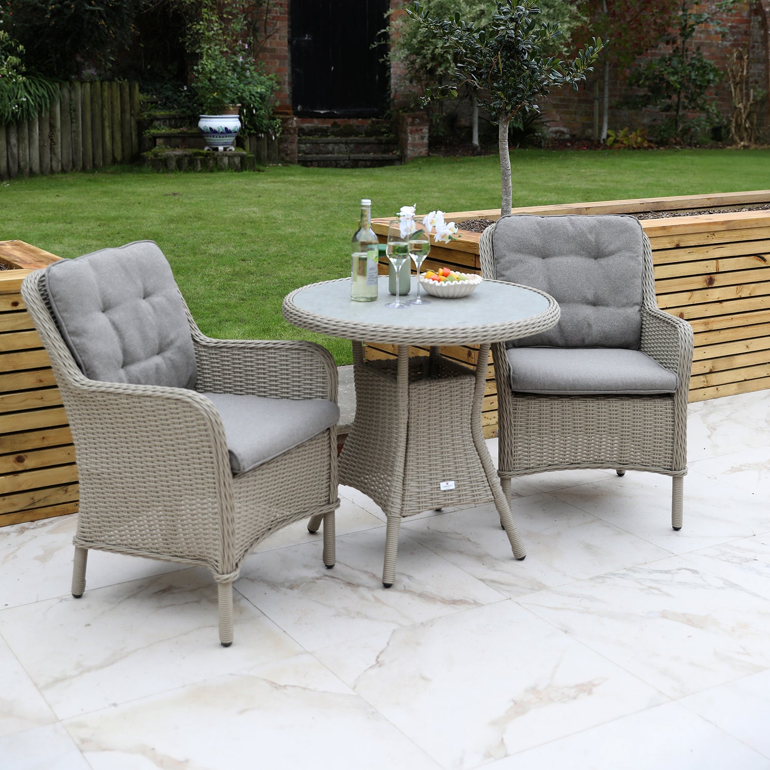 Cassano 2 Seat 80cm Round Bistro Set