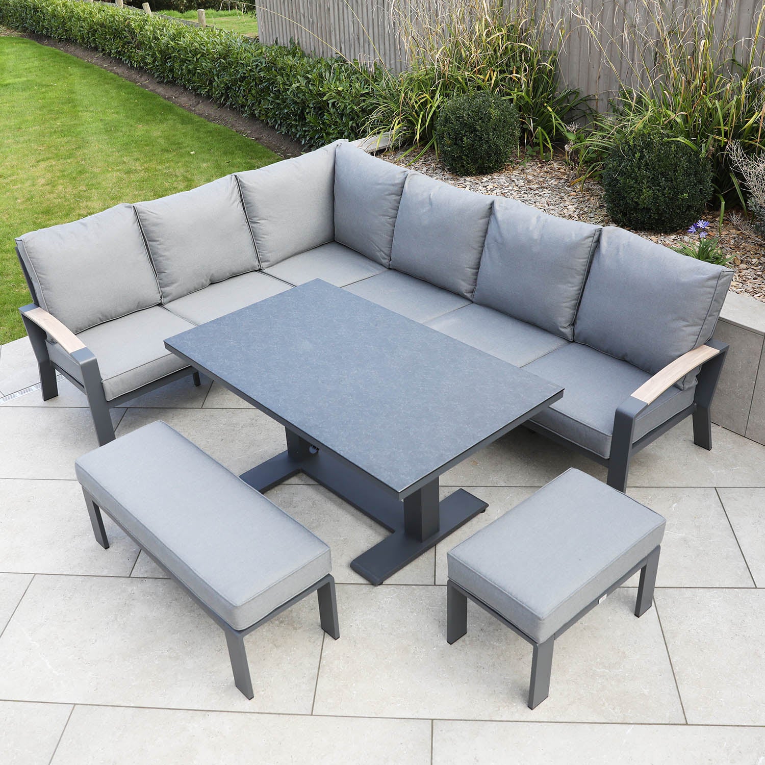 Atlanta Corner Modular Set with 145x85cm Rectangular Adjustable Table