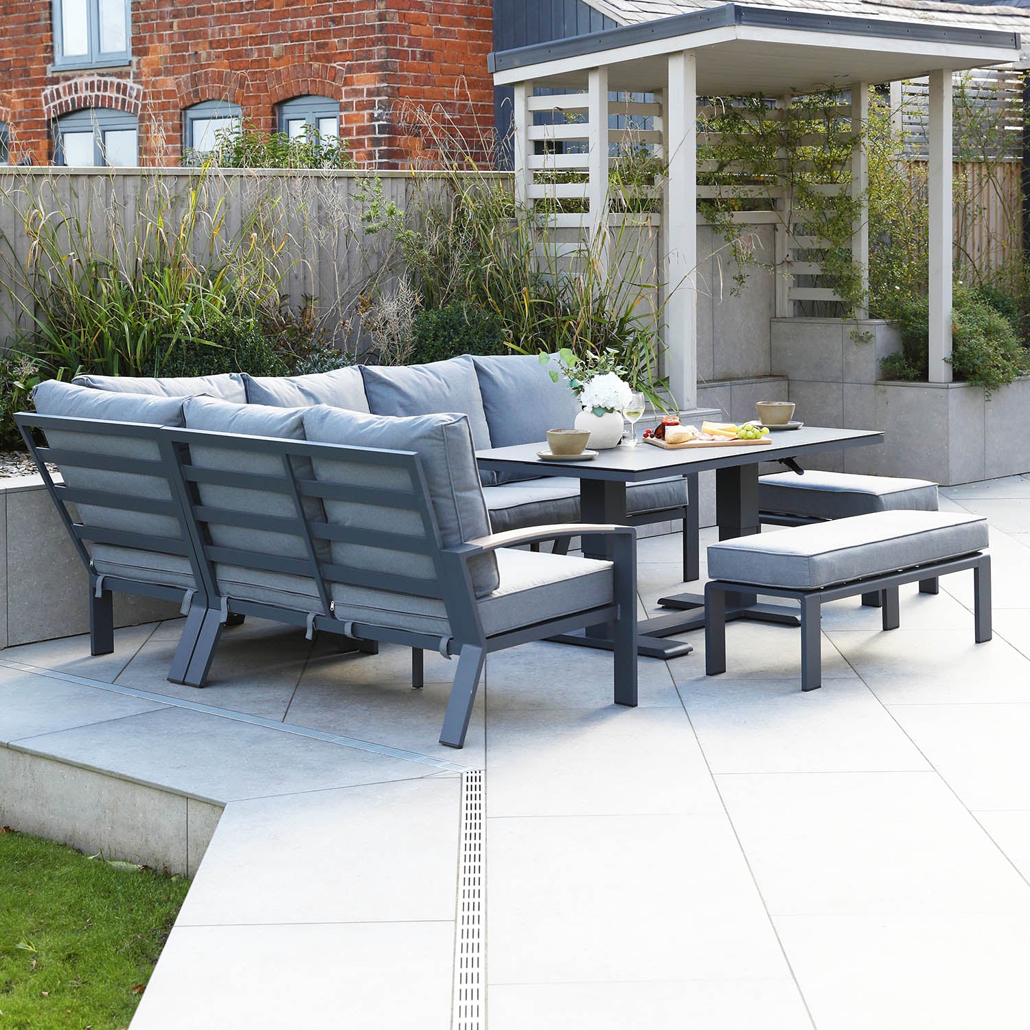 Atlanta Corner Modular Set with 145x85cm Rectangular Adjustable Table
