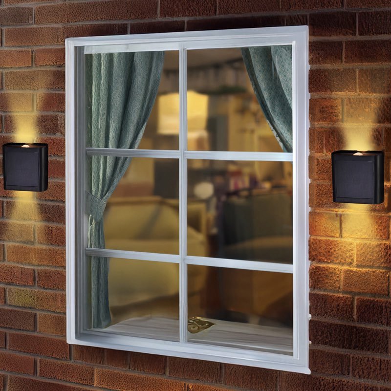 2-Way Wall Fence & Post Light 2Pk