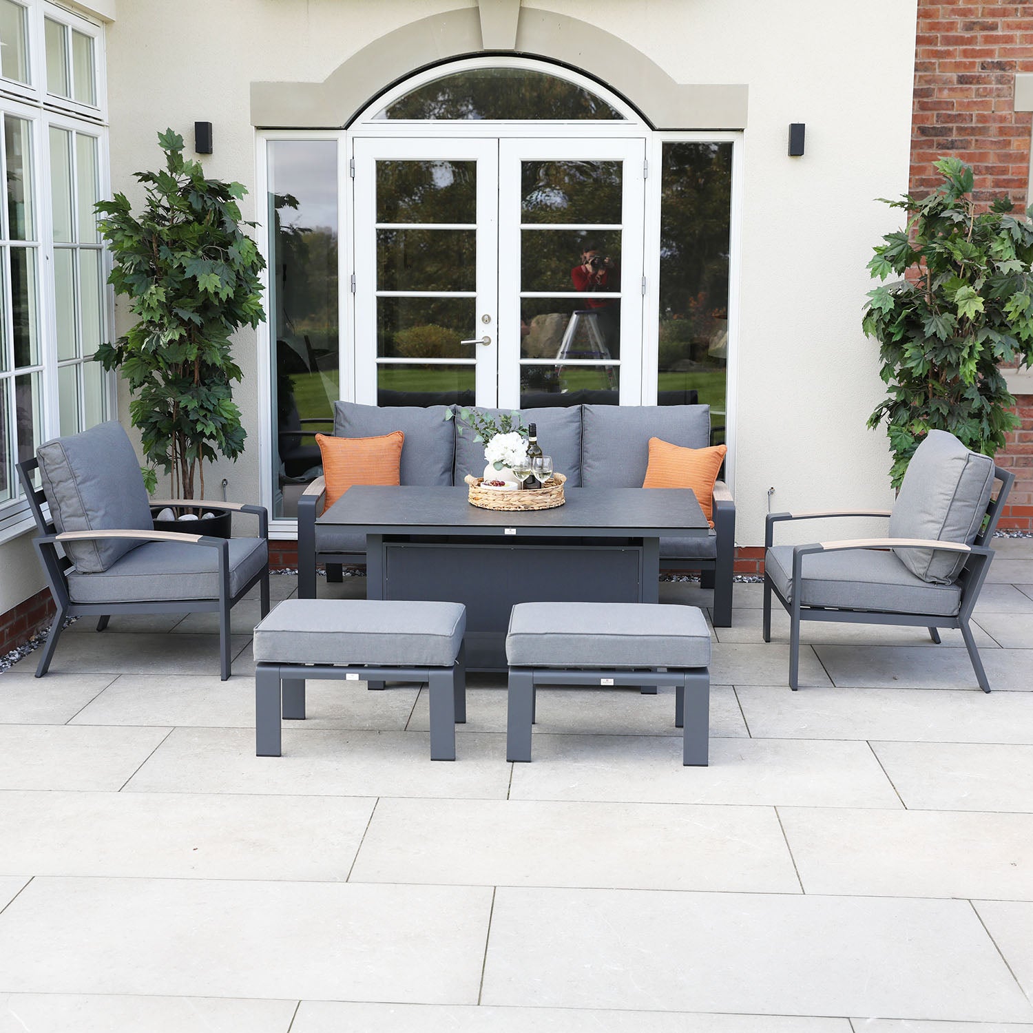 Atlanta Lounge Dining Set with 145x85cm Rectangular Lounge Dining Table