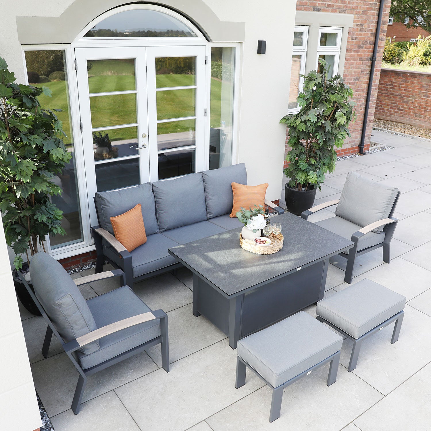 Atlanta Lounge Dining Set with 145x85cm Rectangular Lounge Dining Table