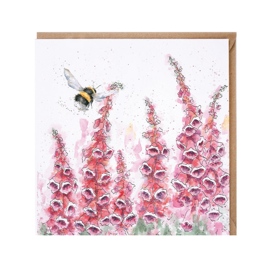 A Cottage Garden bee greeting card